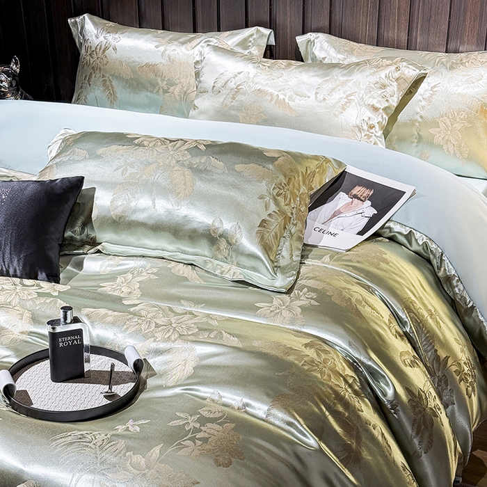 91家纺网 家纺一手货源 找家纺 七夜居 2025新款直播爆款欧式轻奢贡缎提花磨毛四件套 迷恋风情