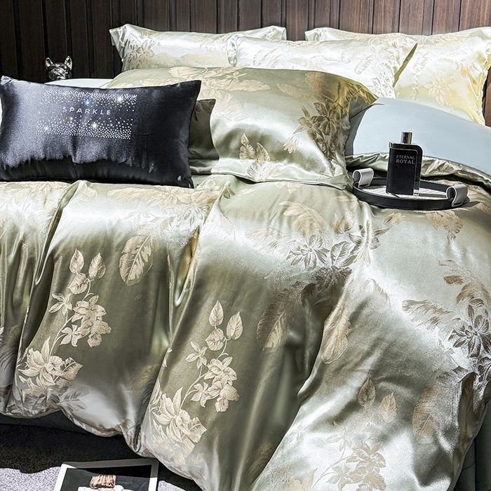 91家纺网 家纺一手货源 找家纺 七夜居 2025新款直播爆款欧式轻奢贡缎提花磨毛四件套 迷恋风情