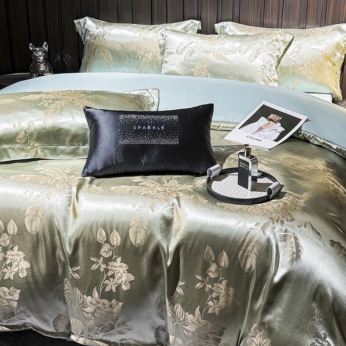 91家纺网 家纺一手货源 找家纺 七夜居 2025新款直播爆款欧式轻奢贡缎提花磨毛四件套 迷恋风情