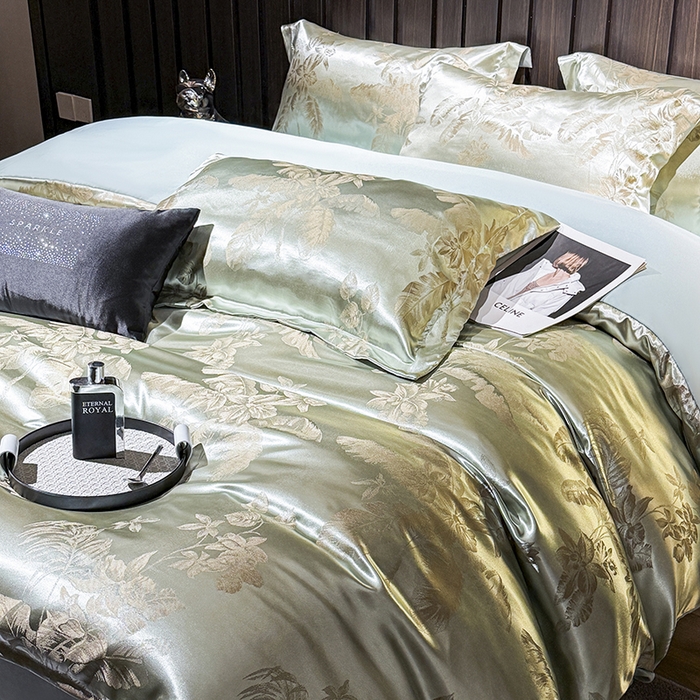 91家纺网 家纺一手货源 找家纺 七夜居 2025新款直播爆款欧式轻奢贡缎提花磨毛四件套 迷恋风情