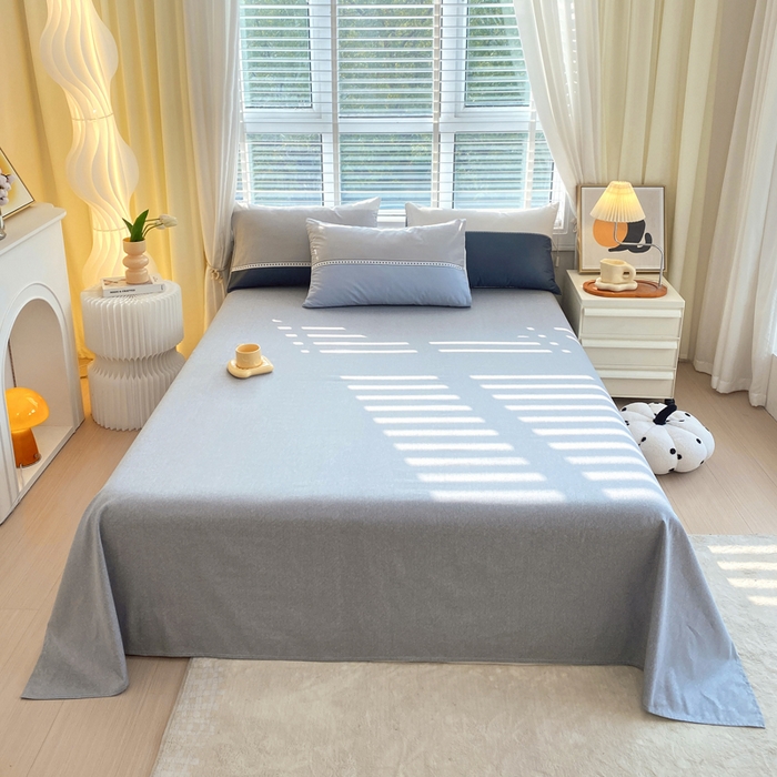 91家纺网 家纺一手货源 找家纺 洺兰2025年13070全棉喷气印花纯棉床单小清新花卉北欧风单床单