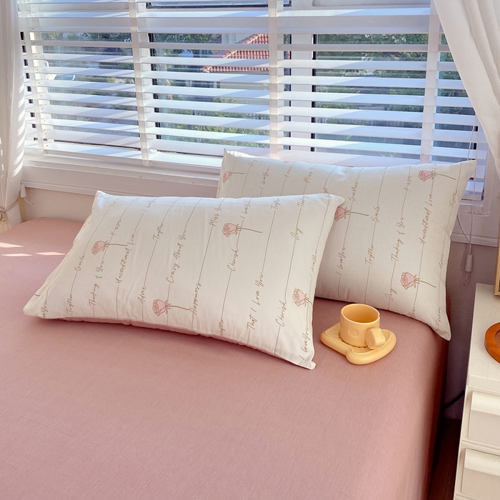 91家纺网 家纺一手货源 找家纺 洺兰2025年13070全棉喷气印花纯棉床单小清新花卉北欧风单床单