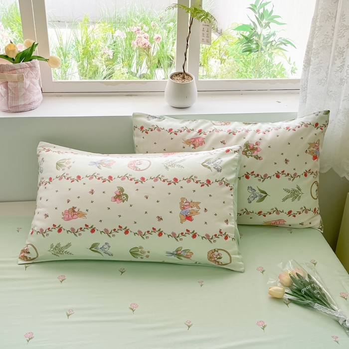 91家纺网 家纺一手货源 找家纺 洺兰2025年13070全棉喷气印花纯棉床单小清新花卉北欧风单床单