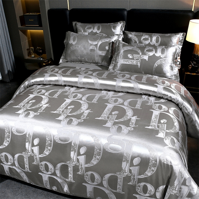 91家纺网 家纺一手货源 找家纺 七夜居 2025新款直播爆款欧式轻奢贡缎提花磨毛四件套 暮光之城-灰