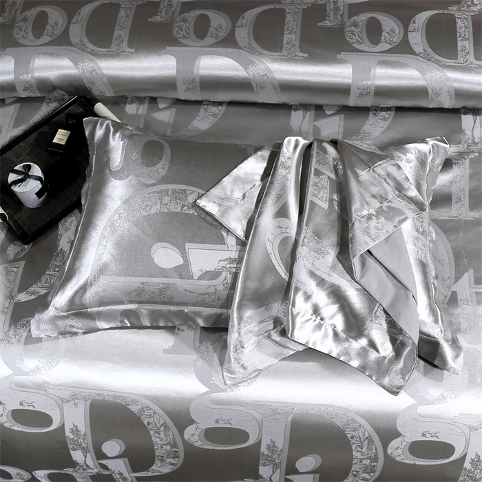 91家纺网 家纺一手货源 找家纺 七夜居 2025新款直播爆款欧式轻奢贡缎提花磨毛四件套 暮光之城-灰