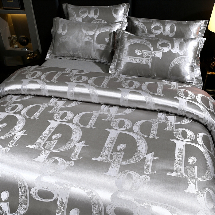 91家纺网 家纺一手货源 找家纺 七夜居 2025新款直播爆款欧式轻奢贡缎提花磨毛四件套 暮光之城-灰