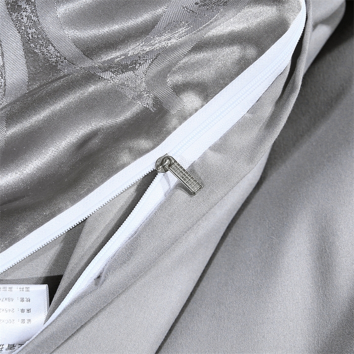 91家纺网 家纺一手货源 找家纺 七夜居 2025新款直播爆款欧式轻奢贡缎提花磨毛四件套 暮光之城-灰