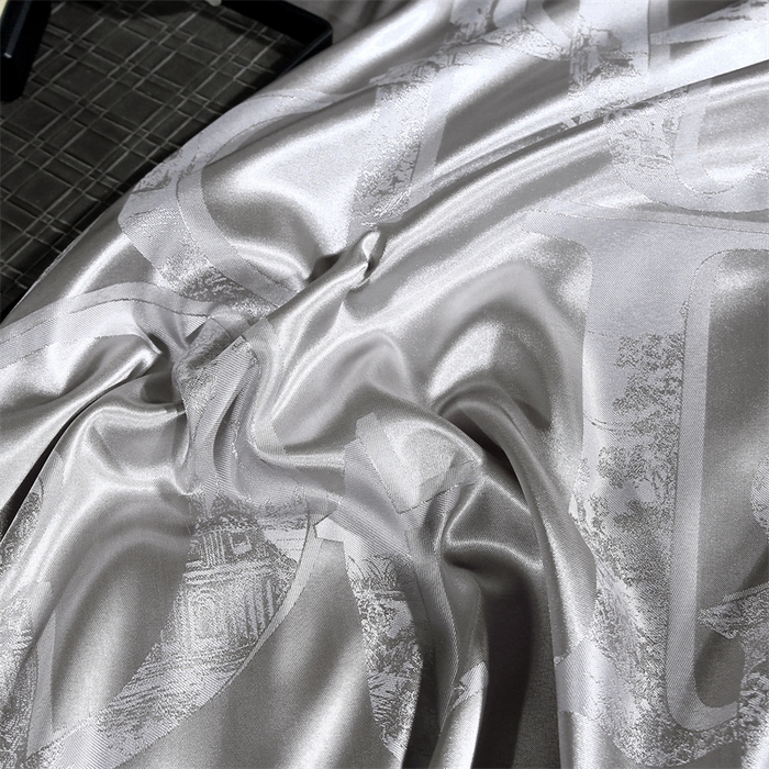 91家纺网 家纺一手货源 找家纺 七夜居 2025新款直播爆款欧式轻奢贡缎提花磨毛四件套 暮光之城-灰