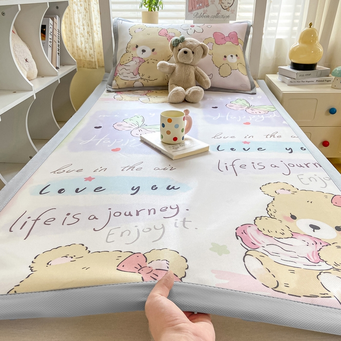 耐思家纺 2025春夏新款A类冰丝印花凉席空调席学生系列 蝴蝶態