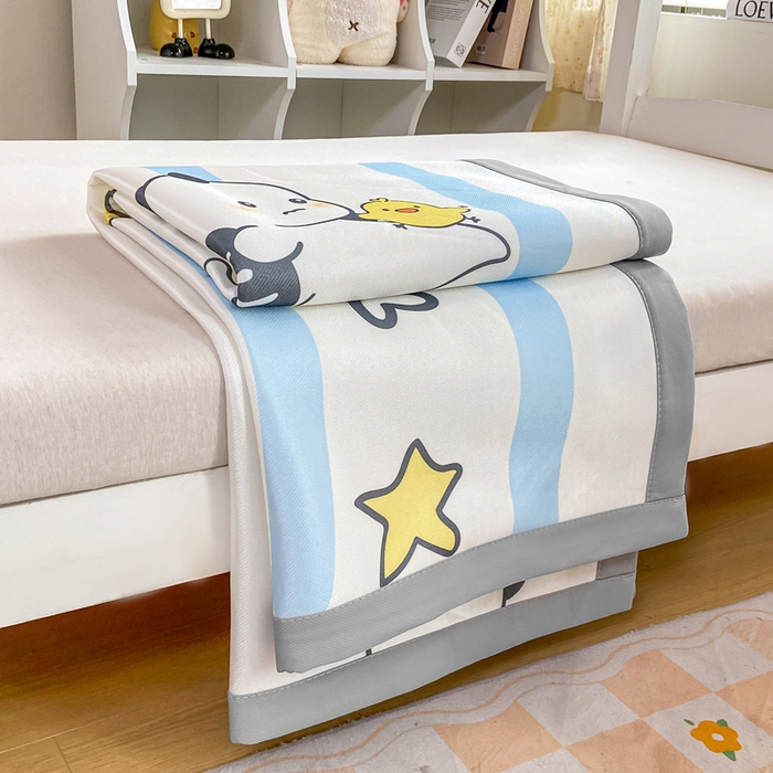 91家纺网 家纺一手货源 找家纺 耐思家纺 2025春夏新款A类冰丝印花凉席空调席学生系列 龙宝