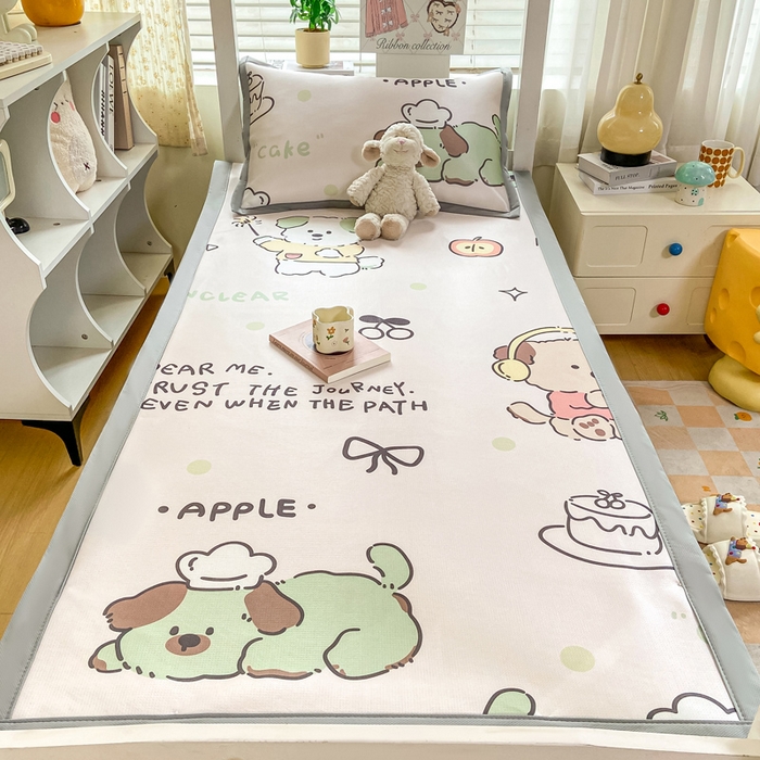 91家纺网 家纺一手货源 找家纺 耐思家纺 2025春夏新款A类冰丝印花凉席空调席学生系列 皮皮狗