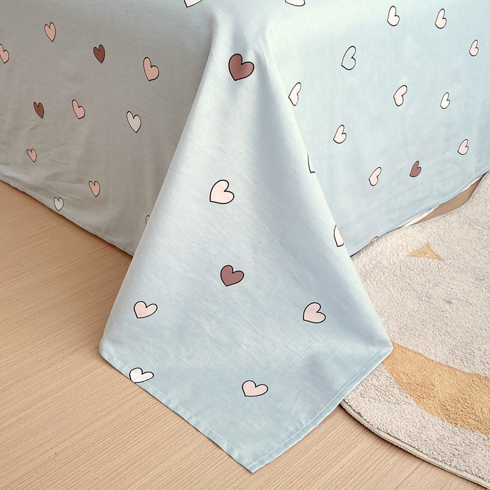 91家纺网 家纺一手货源 找家纺 洺兰2025年13070全棉喷气印花纯棉床单小清新花卉北欧风单床单