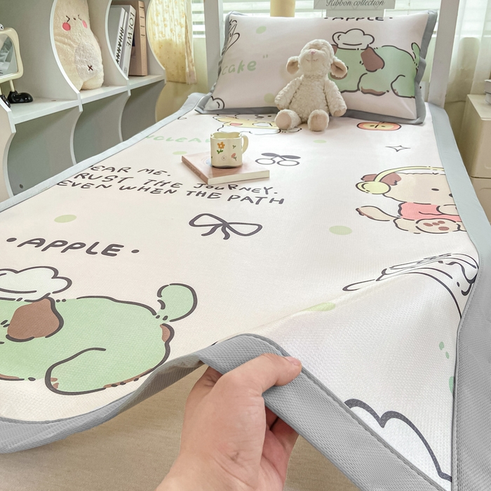 91家纺网 家纺一手货源 找家纺 耐思家纺 2025春夏新款A类冰丝印花凉席空调席学生系列 皮皮狗