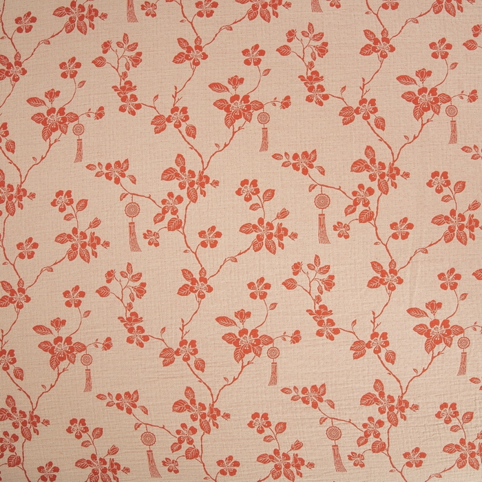 91家纺网 家纺一手货源 找家纺 2025新款全棉色织双层纱纽扣款四件套 春晖-桔红