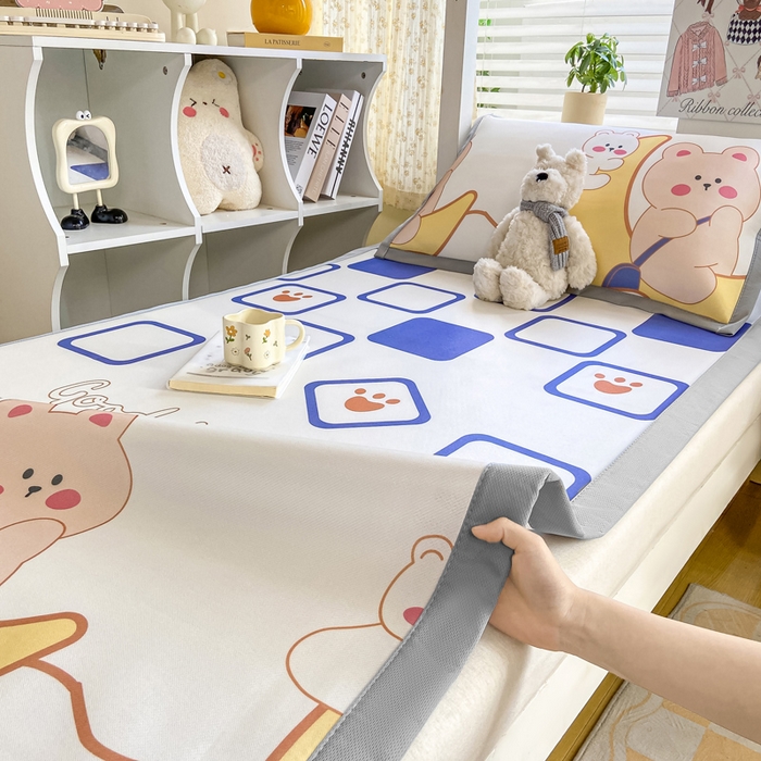 91家纺网 家纺一手货源 找家纺 （总）耐思家纺 2025春夏新款A类冰丝印花凉席空调席学生系列