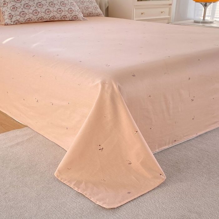 91家纺网 家纺一手货源 找家纺 洺兰2025年13070全棉喷气印花纯棉床单小清新花卉北欧风单床单