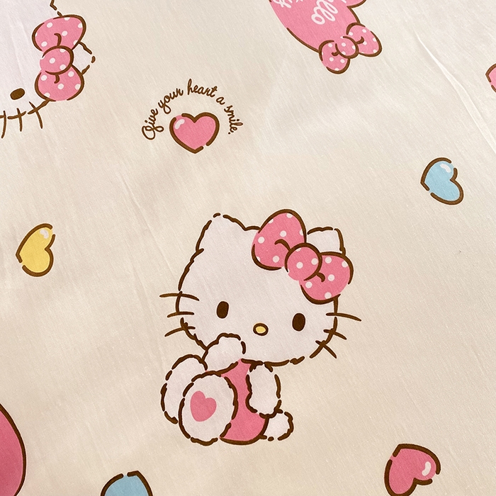 91家纺网 家纺一手货源 找家纺 玉元坊 2025年5月新品 三丽鸥花边被套全棉床单纯棉床裙床笠三四件套-凯蒂猫系列 公主kt 花边款