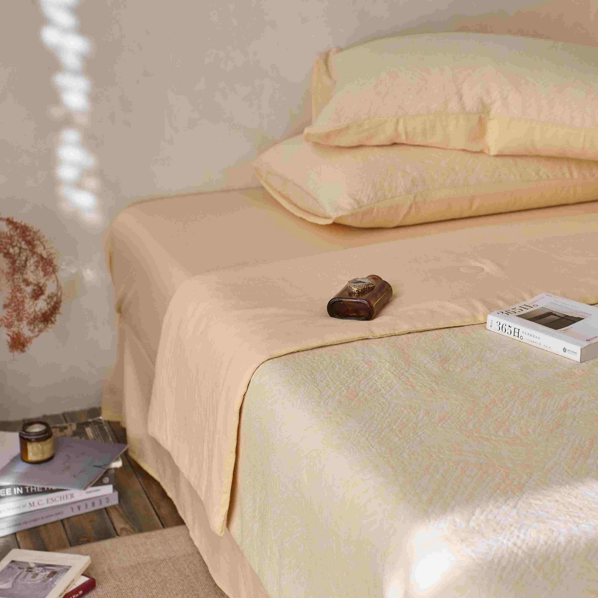 91家纺网 家纺一手货源 找家纺 梦享生活家居 2025新款色织三层提花夏被 缤纷黄