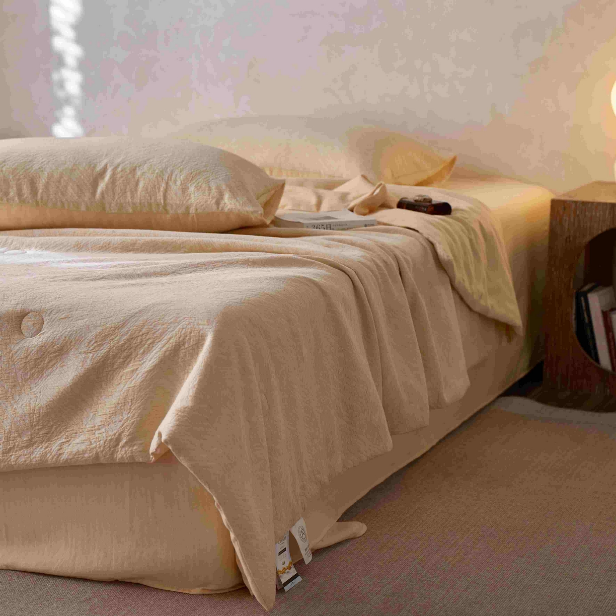 91家纺网 家纺一手货源 找家纺 梦享生活家居 2025新款色织三层提花夏被 缤纷黄