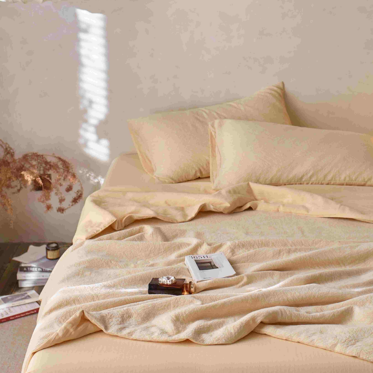 91家纺网 家纺一手货源 找家纺 梦享生活家居 2025新款色织三层提花夏被 缤纷黄