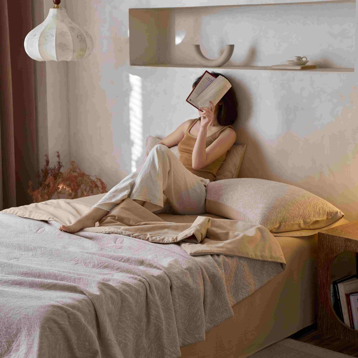 91家纺网 家纺一手货源 找家纺 梦享生活家居 2025新款色织三层提花夏被 缤纷米