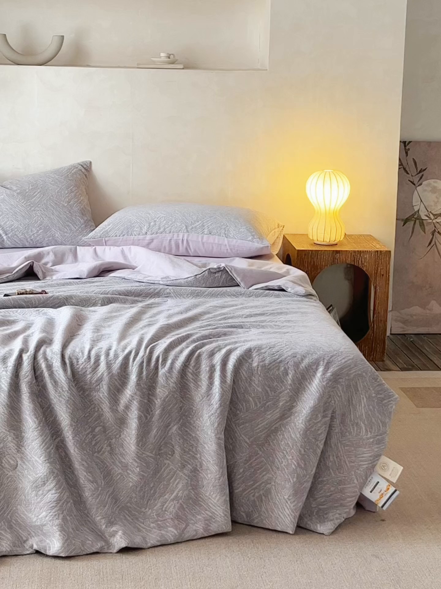 91家纺网 家纺一手货源 找家纺 梦享生活家居 2025新款色织三层提花夏被 缤纷紫