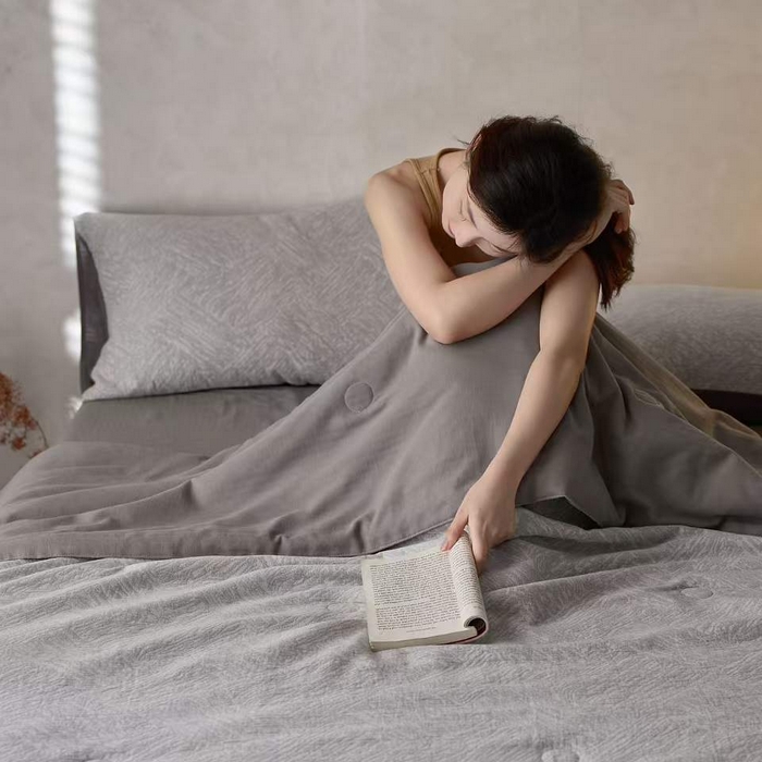 梦享生活家居 2025新款色织三层提花夏被 缤纷灰