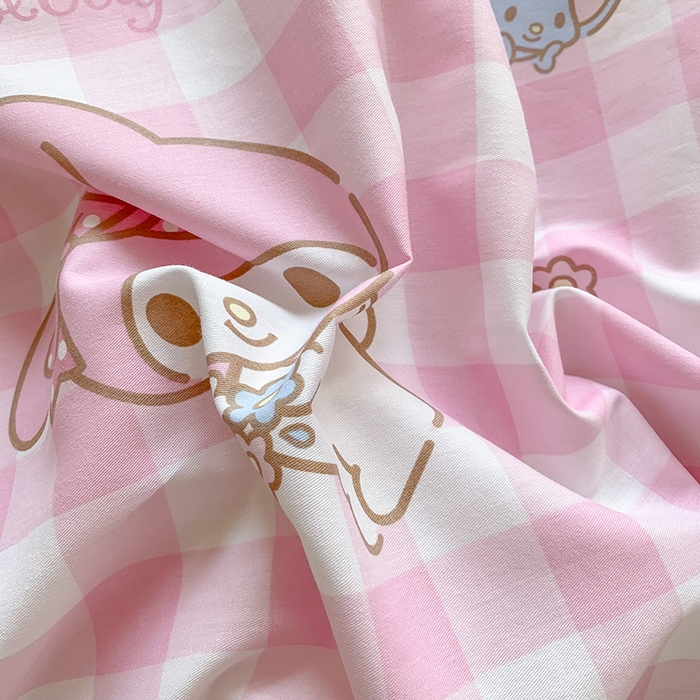 91家纺网 家纺一手货源 找家纺 （总）玉元坊 2025年5月新品 三丽鸥花边被套全棉床单纯棉床裙床笠三四件套-美乐蒂系列