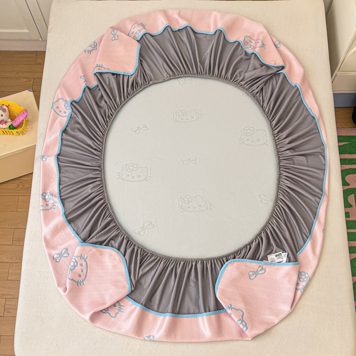 91家纺网 家纺一手货源 找家纺 金爱家 2025新款A类三丽鸥授权kitty凉感中分子PE果冻席玛卡龙撞色空调软席凉席 PE果冻席-Kitty粉蓝