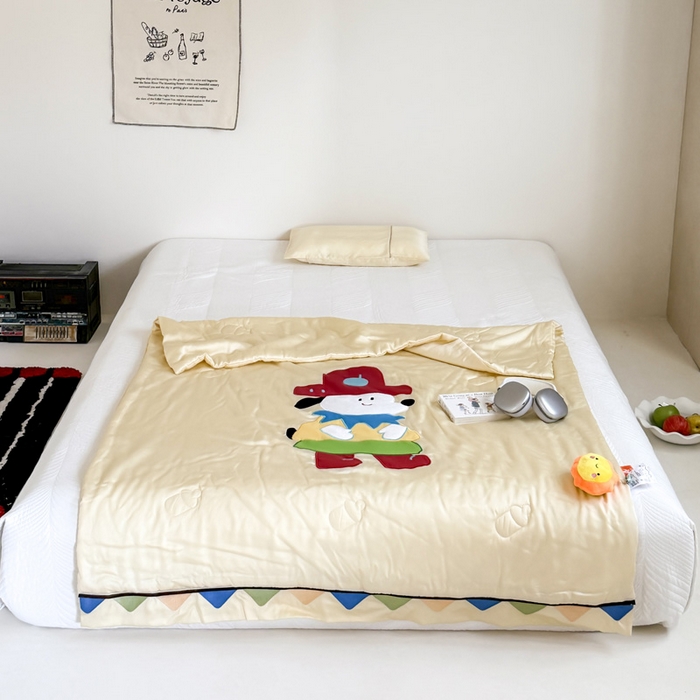 91家纺网 家纺一手货源 找家纺 （总）喜多兔儿童家纺 2025新款小惊喜儿童蚕丝蛋白天丝抗菌夏凉被