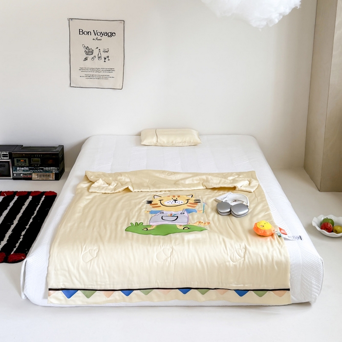 91家纺网 家纺一手货源 找家纺 （总）喜多兔儿童家纺 2025新款小惊喜儿童蚕丝蛋白天丝抗菌夏凉被