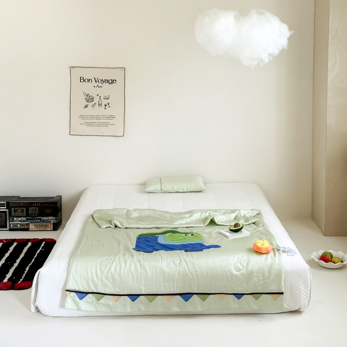 91家纺网 家纺一手货源 找家纺 （总）喜多兔儿童家纺 2025新款小惊喜儿童蚕丝蛋白天丝抗菌夏凉被