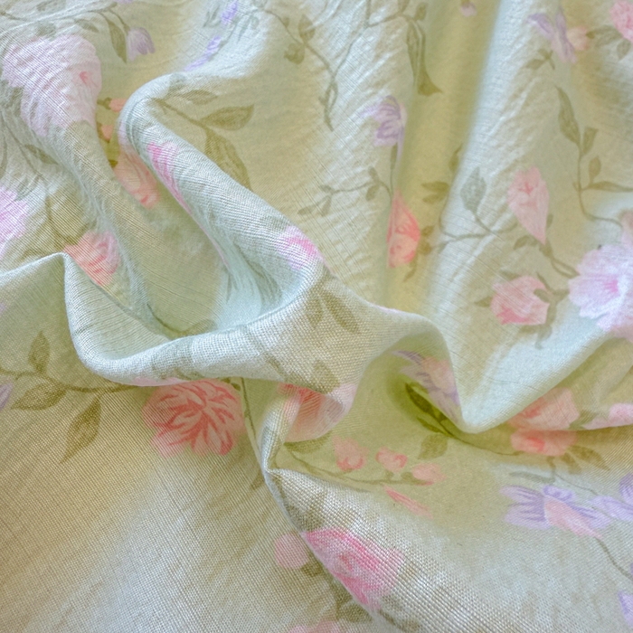 91家纺网 家纺一手货源 找家纺 芯贝儿 2025新款全m纯m花边木m邹邹双层纱水洗m四件套 木槿