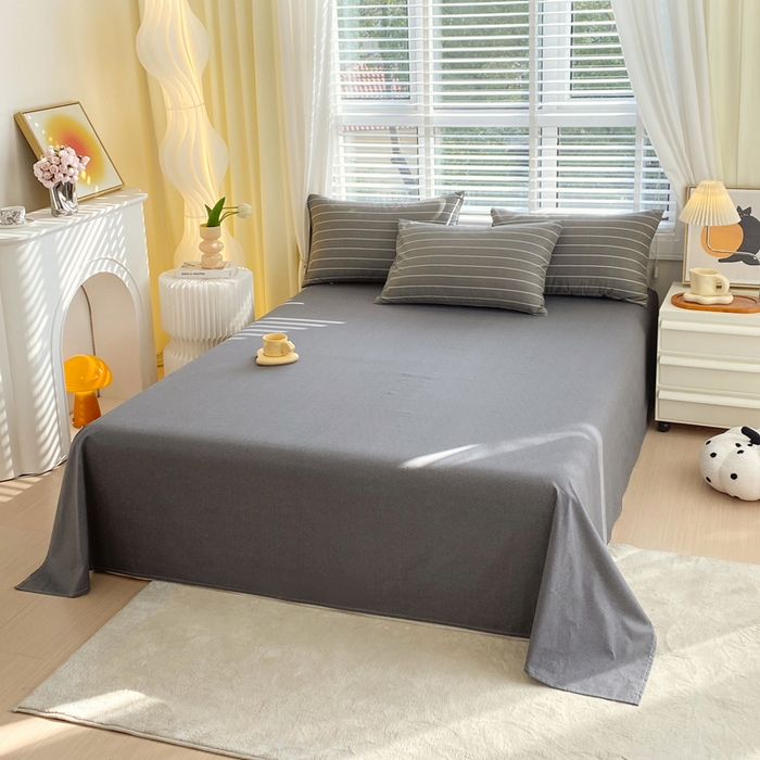 91家纺网 家纺一手货源 找家纺 洺兰2025年13070全棉喷气印花纯棉床单小清新花卉北欧风单床单