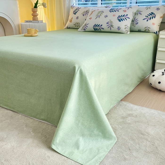 91家纺网 家纺一手货源 找家纺 洺兰2025年13070全棉喷气印花纯棉床单小清新花卉北欧风单床单