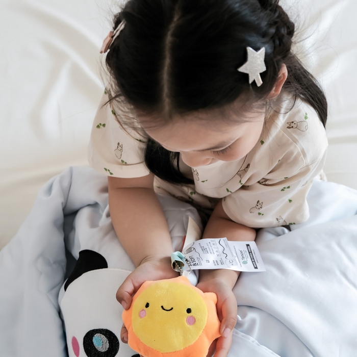 91家纺网 家纺一手货源 找家纺 喜多兔儿童家纺 2025新款小惊喜儿童蚕丝蛋白天丝抗菌夏凉被 灰蓝色活动熊猫