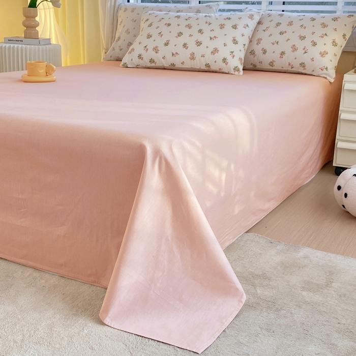 91家纺网 家纺一手货源 找家纺 洺兰2025年13070全棉喷气印花纯棉床单小清新花卉北欧风单床单