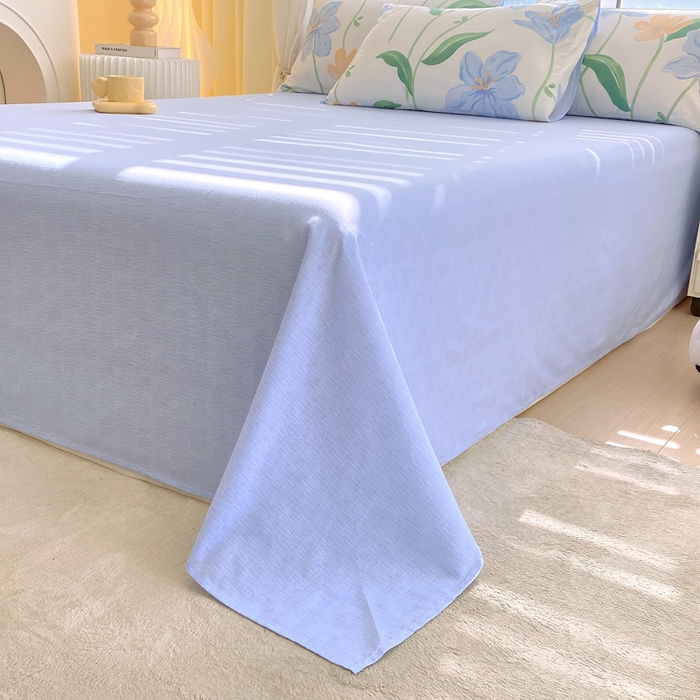 91家纺网 家纺一手货源 找家纺 洺兰2025年13070全棉喷气印花纯棉床单小清新花卉北欧风单床单