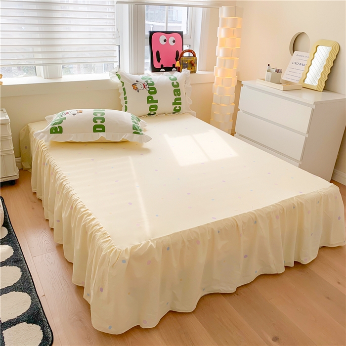 91家纺网 家纺一手货源 找家纺 玉元坊 2025年5月新品 三丽鸥花边被套全棉床单纯棉床裙床笠三四件套-帕恰狗系列 字母帕恰狗【花边款式】