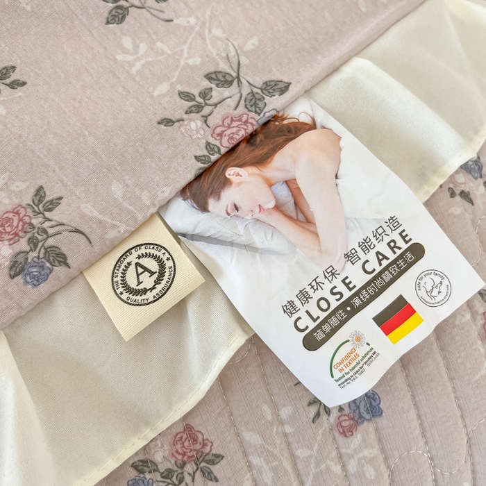 91家纺网 家纺一手货源 找家纺 同田2025新款床盖夏被四件套 梦幻粉