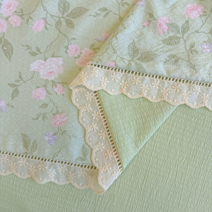 91家纺网 家纺一手货源 找家纺 芯贝儿 2025新款全m花边木m邹邹双层纱水洗m夏被四件套 木槿