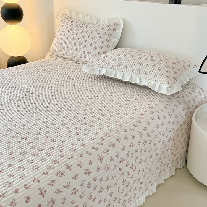 91家纺网 家纺一手货源 找家纺 同田2025新款床盖夏被四件套 奶白