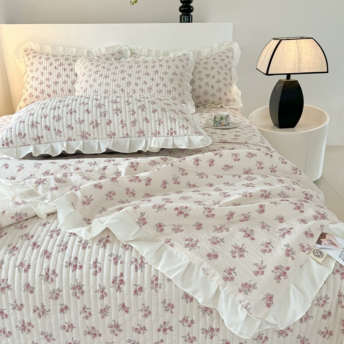 同田2025新款床盖夏被四件套 奶白