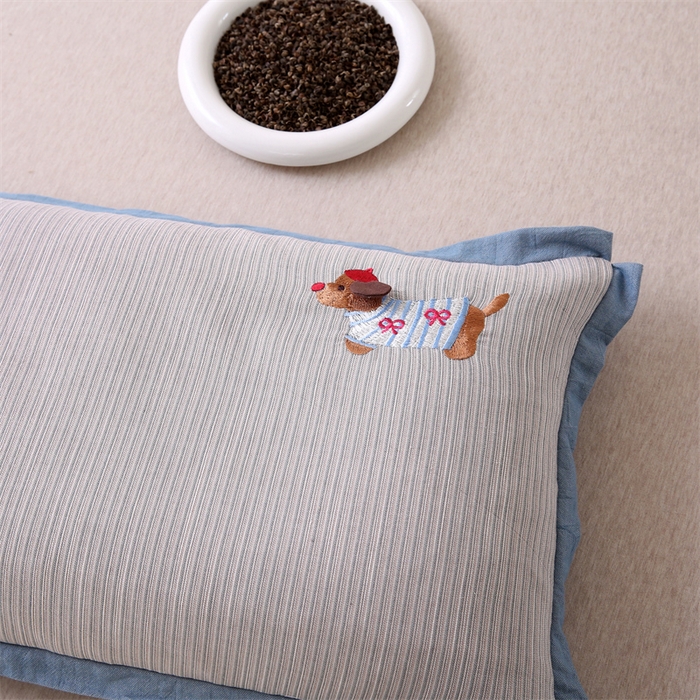 91家纺网 家纺一手货源 找家纺 珍贝家纺 2025新款腊肠狗荞麦枕枕头枕芯 腊肠狗-蓝色 35x55cm/只