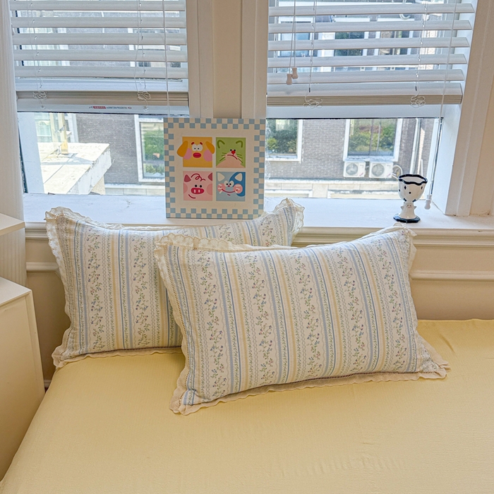 91家纺网 家纺一手货源 找家纺 芯贝儿 2025新款全m花边木m邹邹双层纱水洗m夏被四件套 洛克庄园