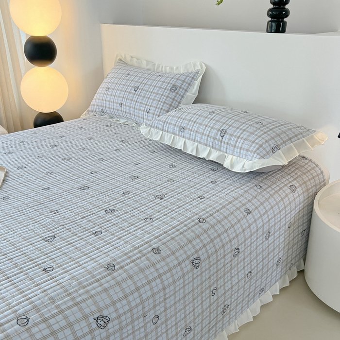 91家纺网 家纺一手货源 找家纺 2025新款同田床盖夏被四件套 天空蓝