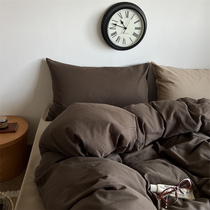 91家纺网 家纺一手货源 找家纺 （总）蜜宿 2025新款全棉人字纹四件套-生巧慕斯