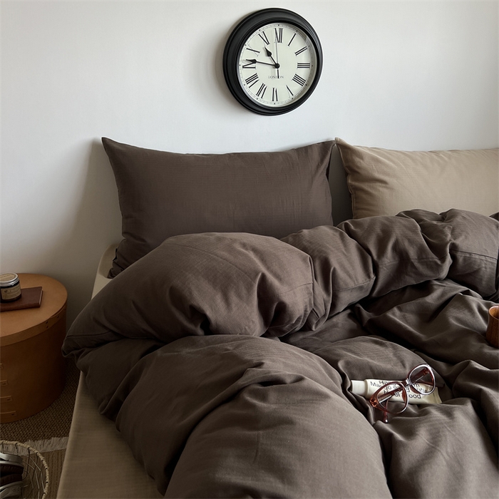 91家纺网 家纺一手货源 找家纺 蜜宿 2025新款全棉人字纹四件套-生巧慕斯 生巧慕斯（纯色混搭）