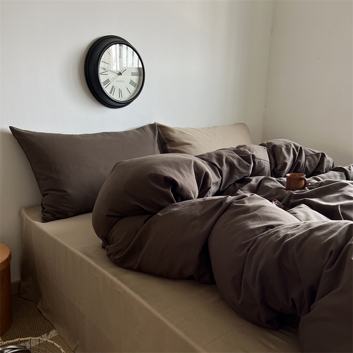 91家纺网 家纺一手货源 找家纺 蜜宿 2025新款全棉人字纹四件套-生巧慕斯 生巧慕斯（纯色混搭）