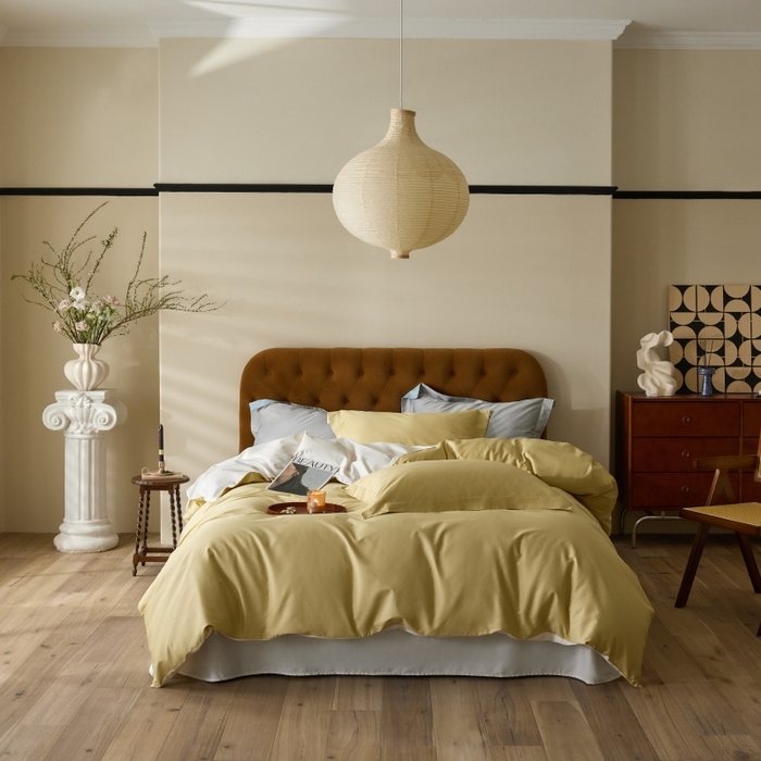 91家纺网 家纺一手货源 找家纺 （总）天幕 2025新款60s素色双拼四件套